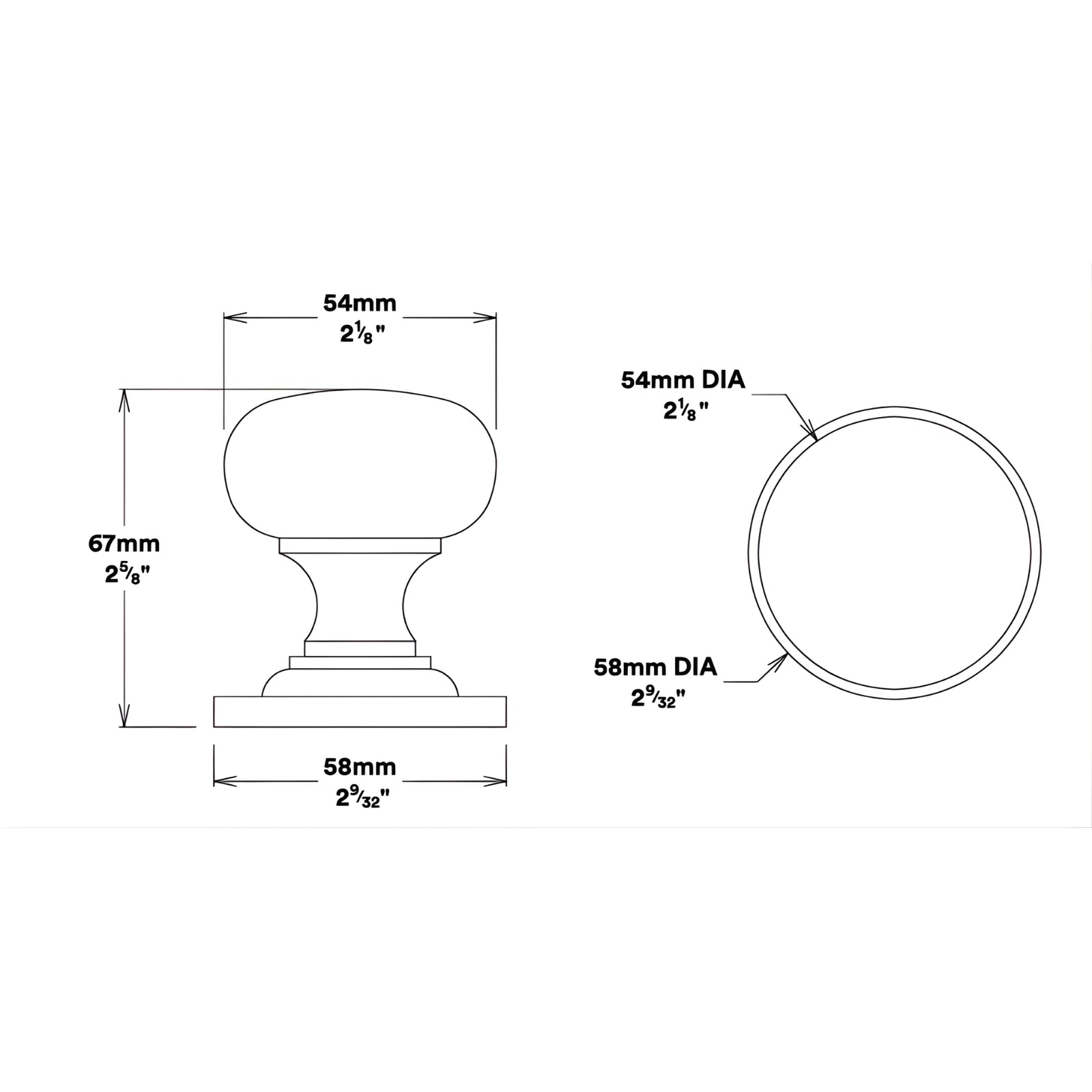 Line Drawing Knob Iver Cambridge Knob Round Rose Entrance Kit with Separate High Security Lock Satin Nickel  0209KENTR60KT - The Blue Space