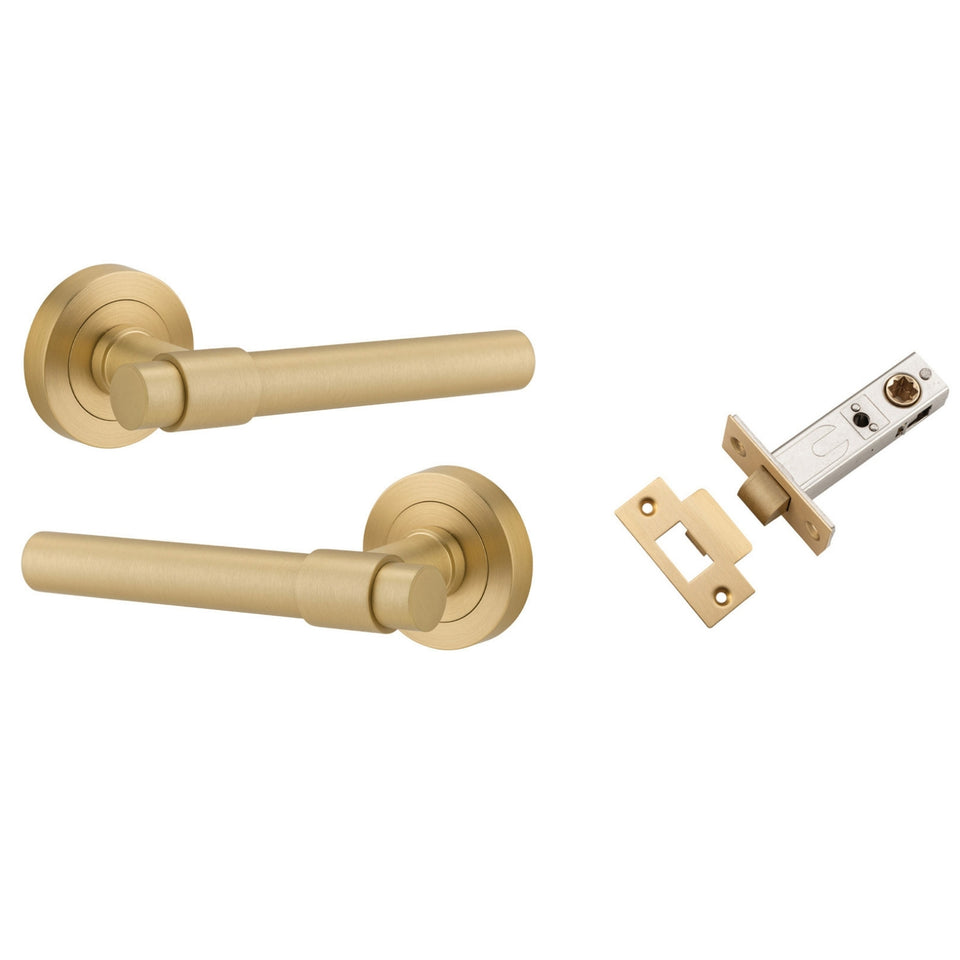 Iver Helsinki Lever Round Rose Passage Kit Brushed Gold PVD