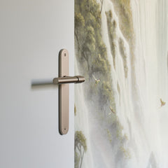 Iver Helsinki Lever Oval Backplate Passage Kit Satin Nickel