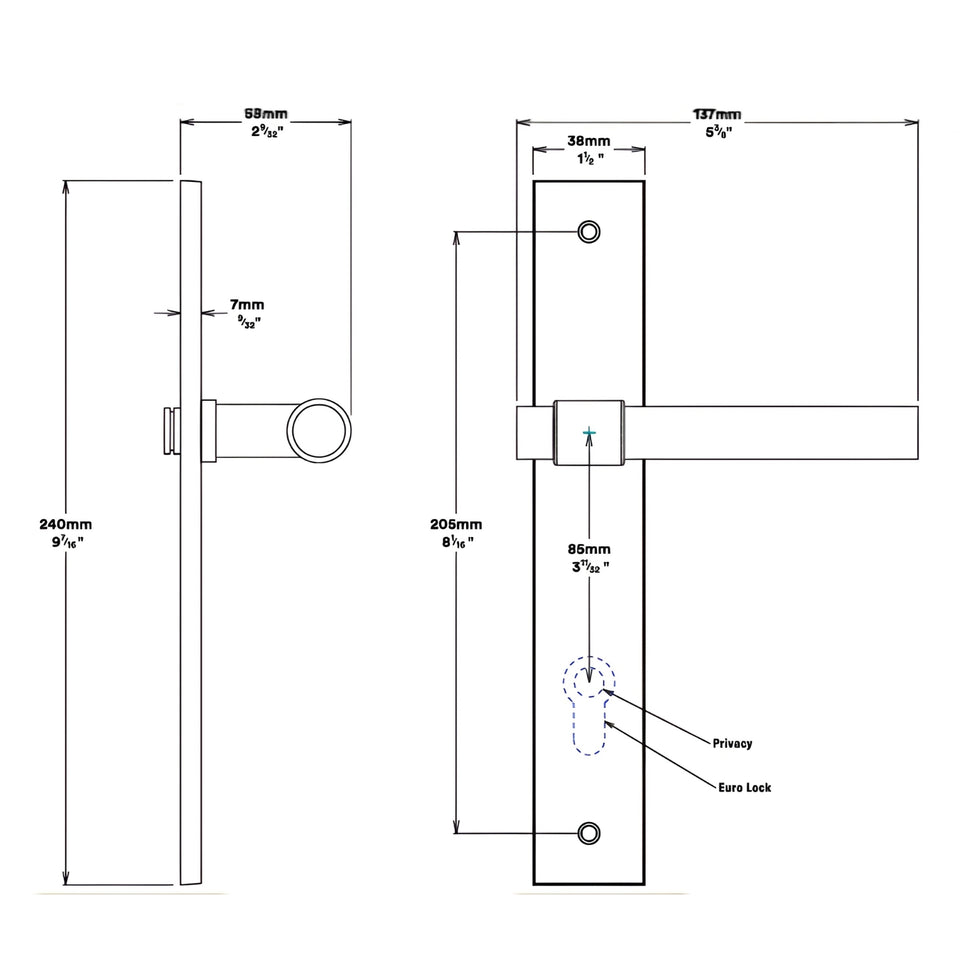 Iver Helsinki Lever Rectangular Backplate Entrance Kit with High Security Lock Satin Nickel