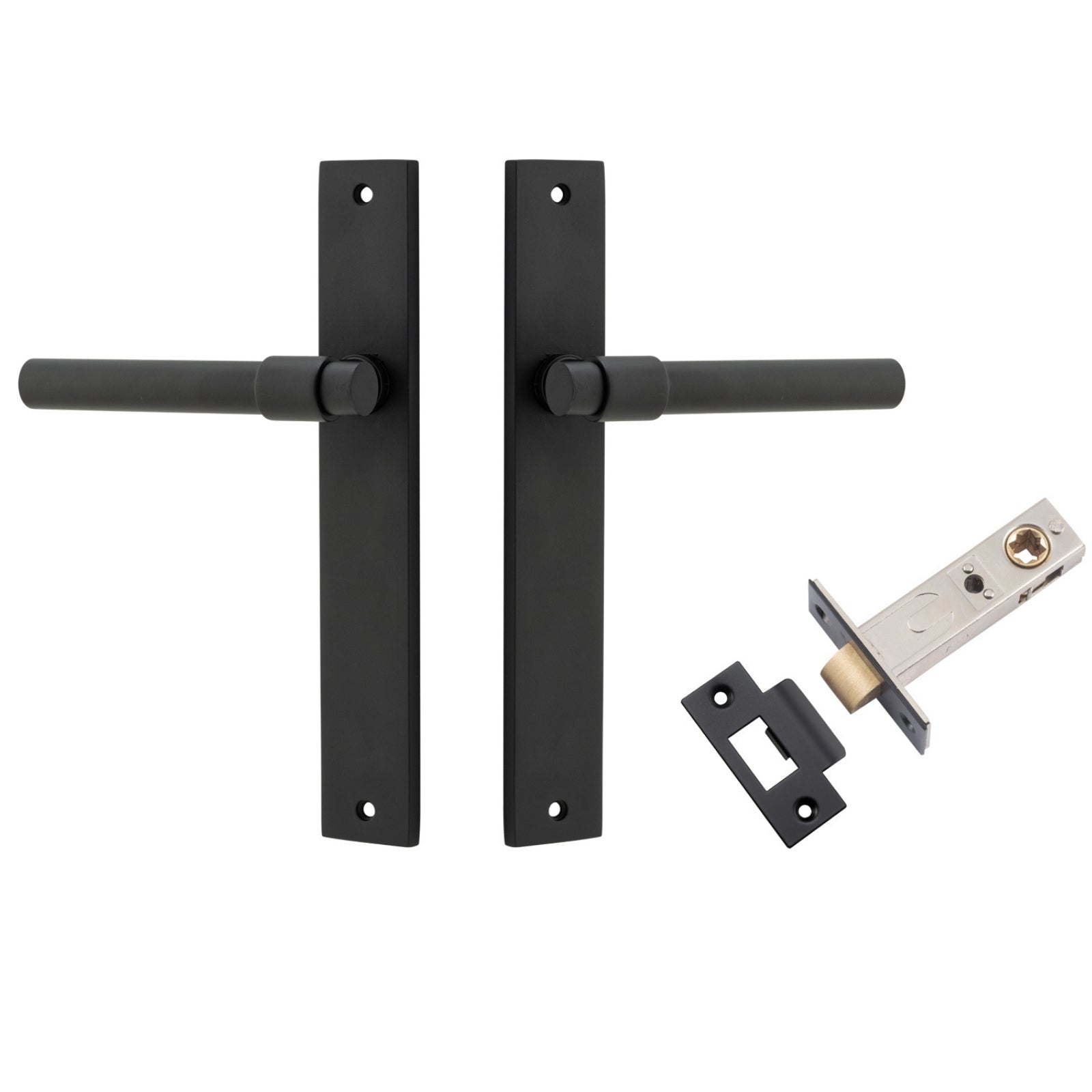 Iver Helsinki Lever Rectangular Backplate Passage Kit Matte Black 12896KPASS60 - The Blue Space