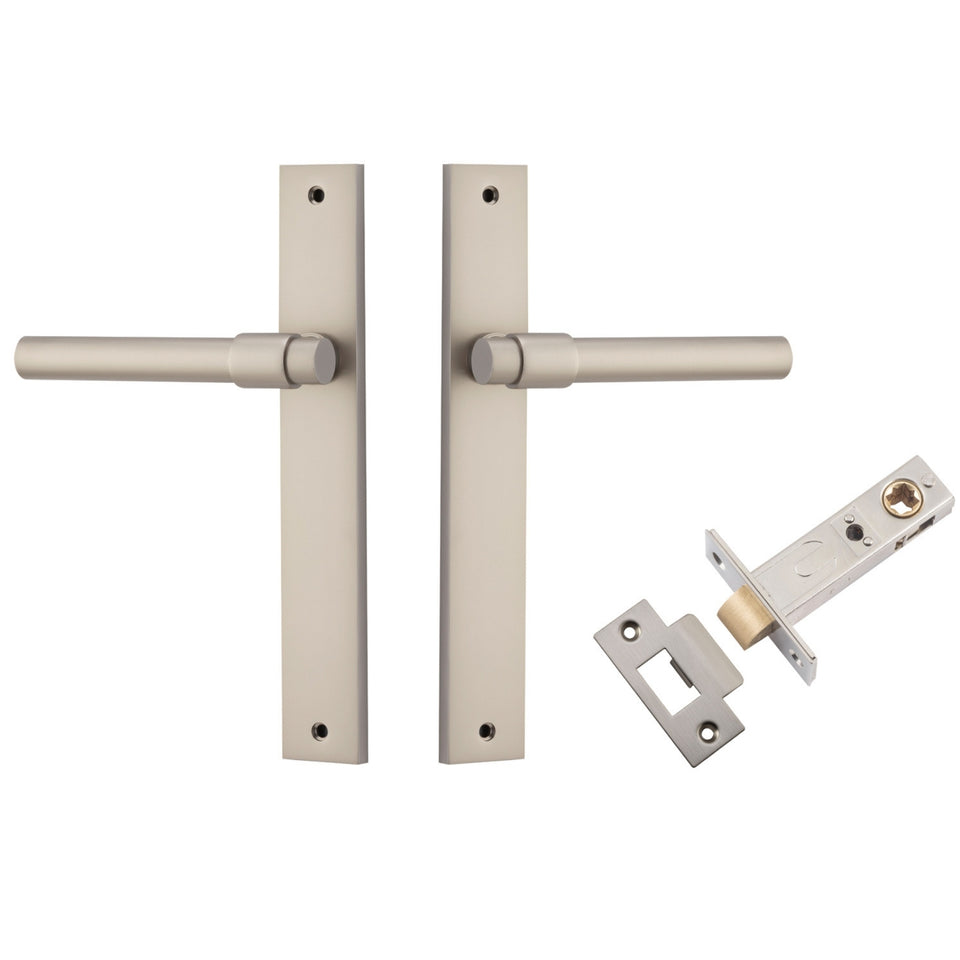 Iver Helsinki Lever Rectangular Backplate Passage Kit Satin Nickel