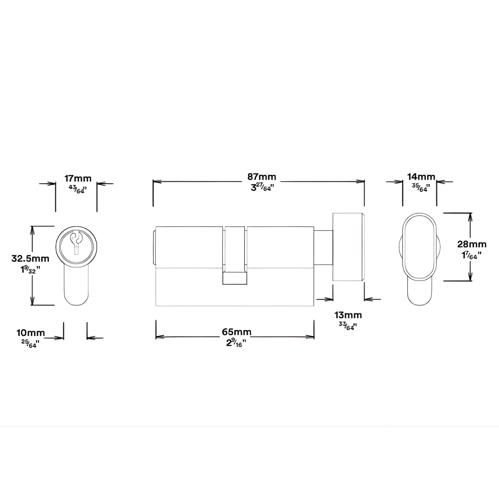 Key Thumb Iver Helsinki Lever Round Rose Entrance Kit with Separate High Security Lock Satin Nickel  20629KENTR60KT - The Blue Space