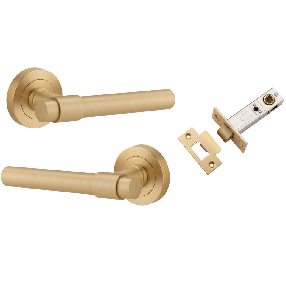 Iver Helsinki Lever Round Rose Passage Kit Brushed Brass