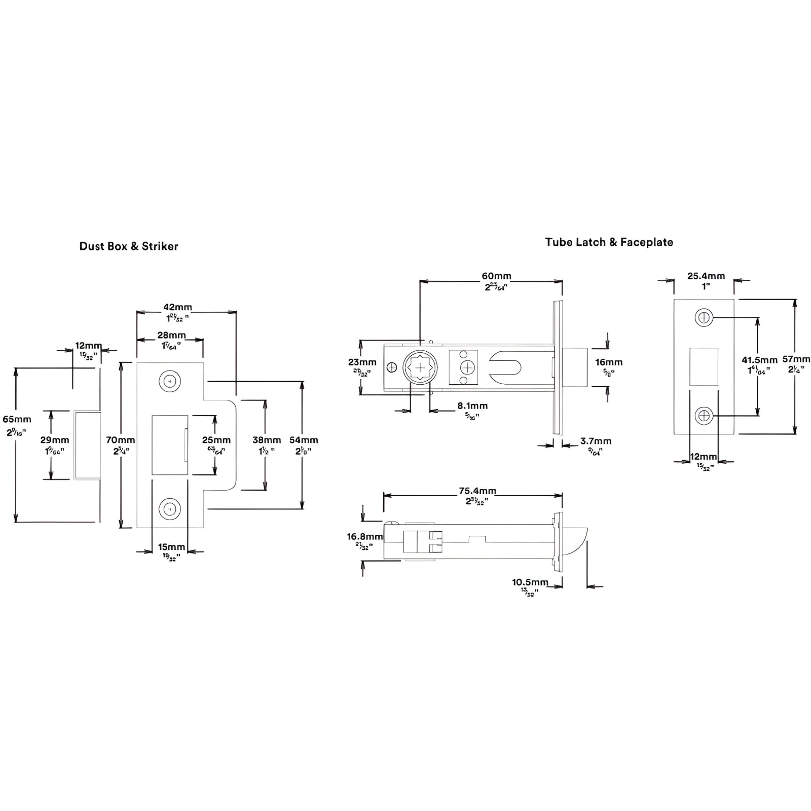 Tube Latch Iver Helsinki Lever Round Rose Passage Kit Matte Black  20623KPASS60 - The Blue Space