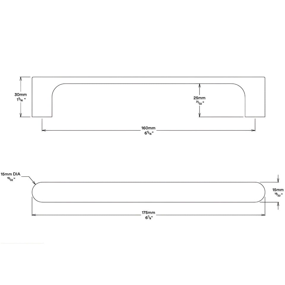 Iver Osaka 160mm Cabinet Pull Handle Matte Black