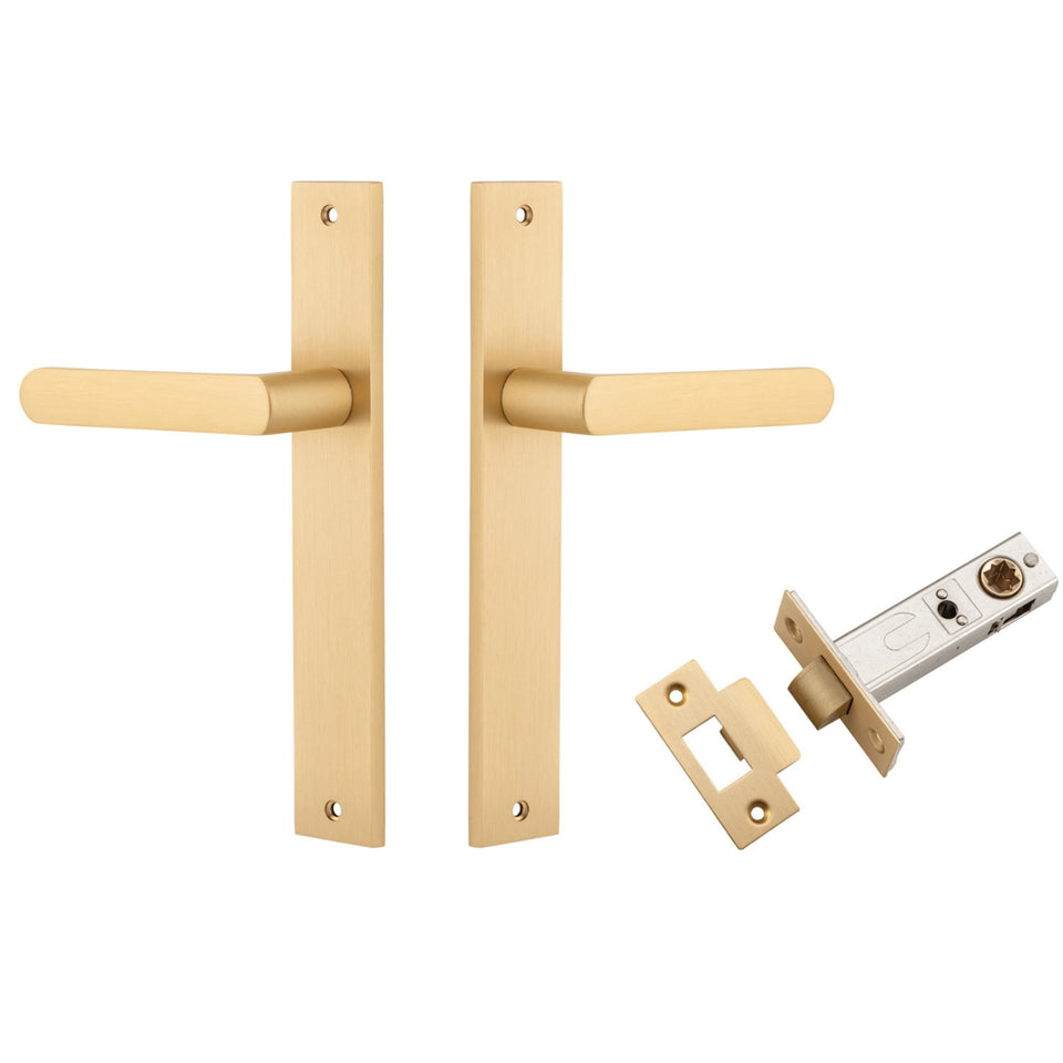 Iver Osaka Lever Rectangular Backplate Passage Kit Brushed Brass