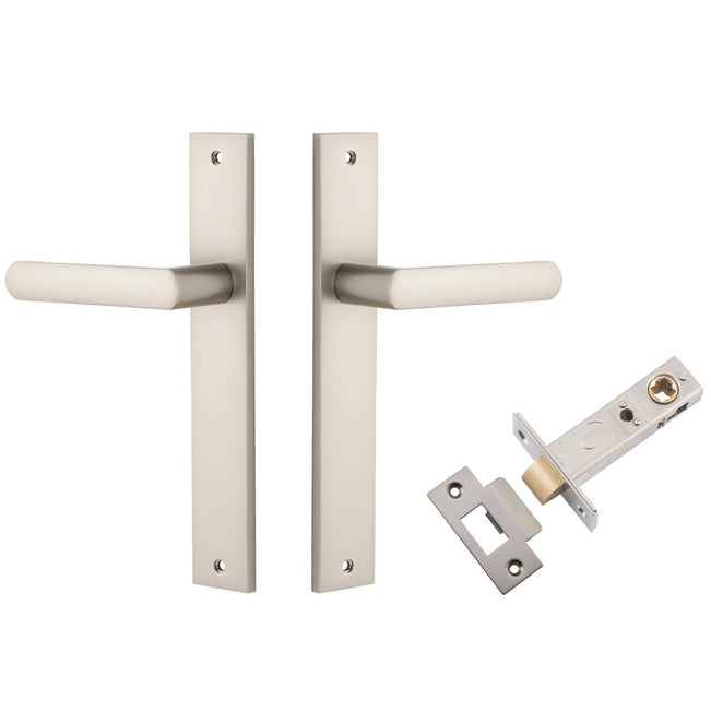 Iver Osaka Lever Rectangular Backplate Passage Kit Satin Nickel 14860KPASS60 - The Blue Space