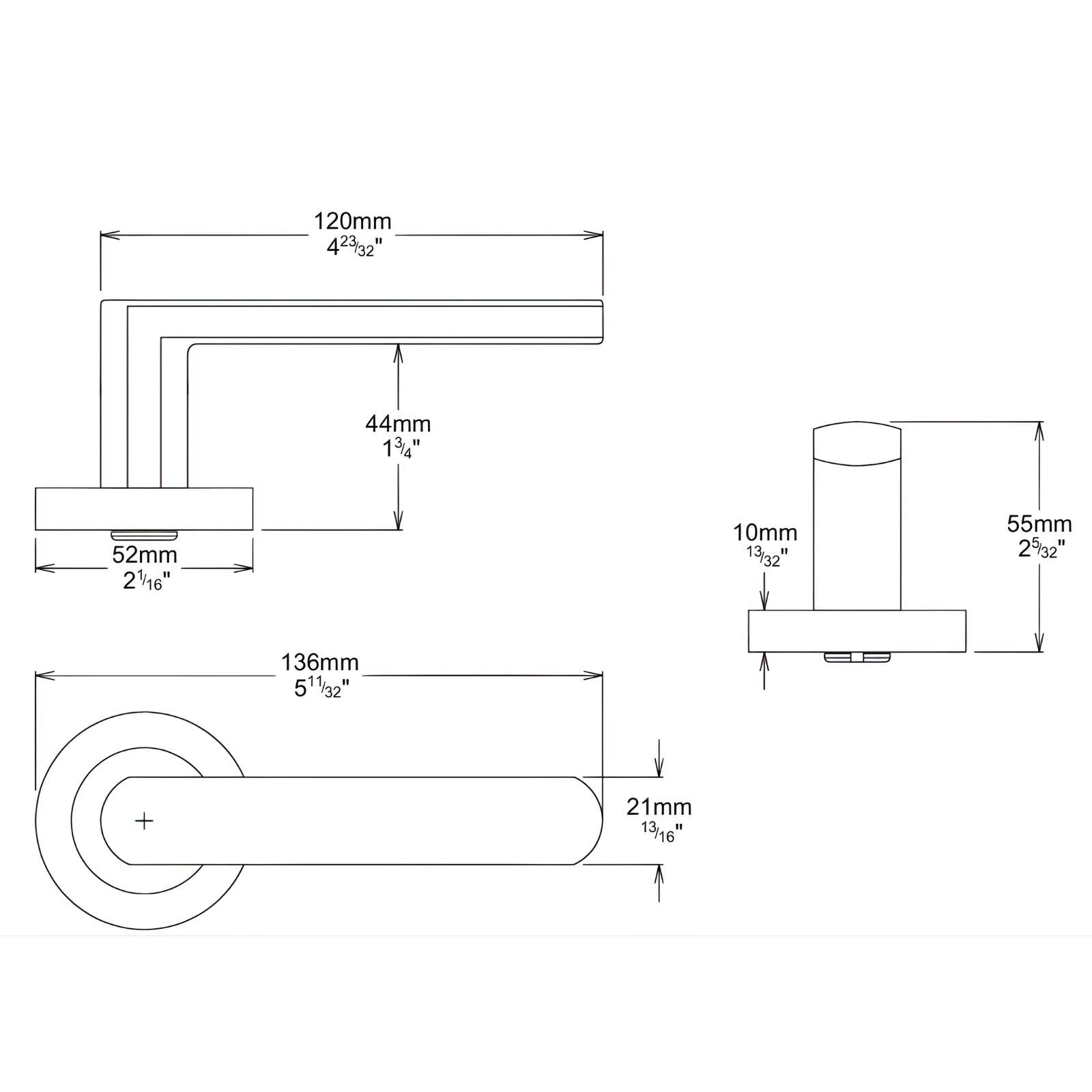 Line Drawing Iver Osaka Lever Round Rose Passage Kit Signature Brass  20771KPASS60 - The Blue Space