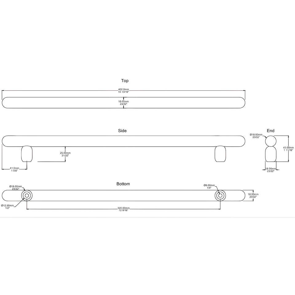 Iver Puerto 320mm Cabinet Pull Handle Brushed Gold PVD