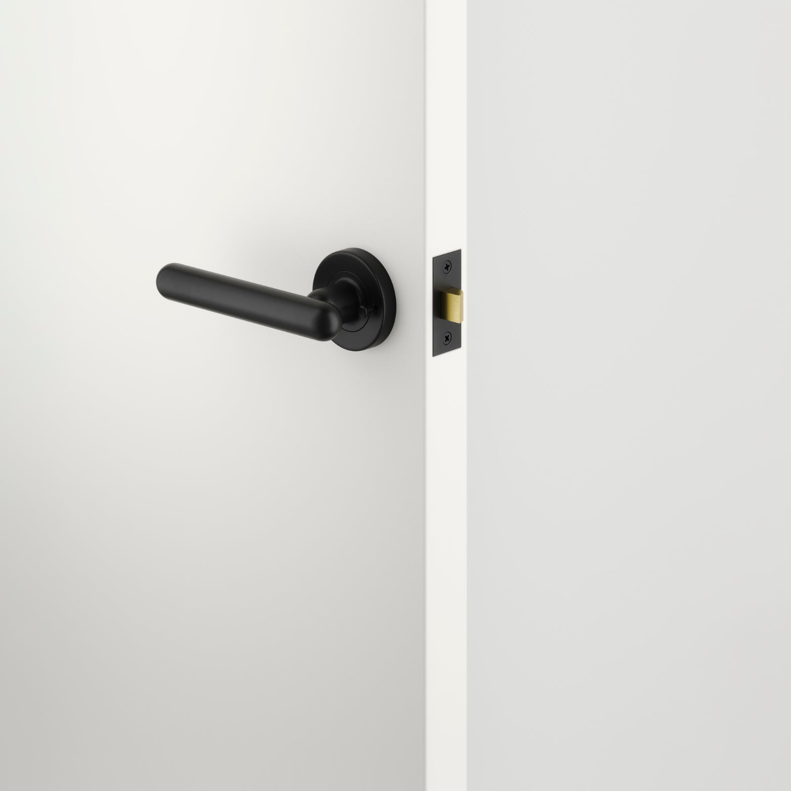 Lifestyle Iver Puerto Lever Round Rose (Inbuilt Privacy) Matte Black 24003KIBPRIV60 - The Blue Space