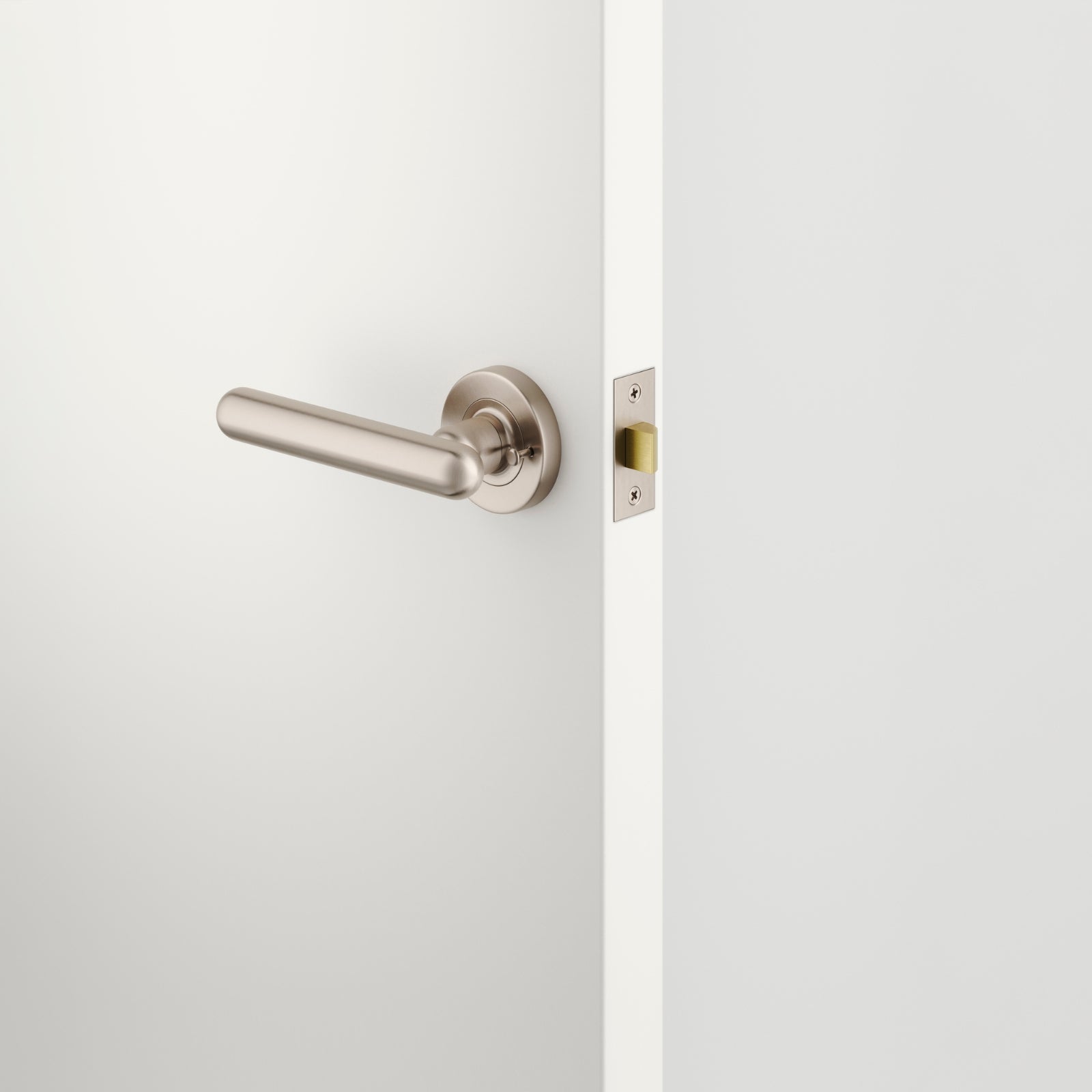 Lifestyle Iver Puerto Lever Round Rose (Inbuilt Privacy) Satin Nickel 24005KIBPRIV60 - The Blue Space