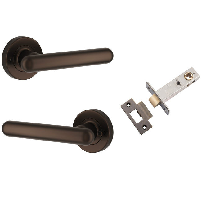 Iver Puerto Lever Round Rose (Inbuilt Privacy) Signature Brass 24002KIBPRIV60 - The Blue Space