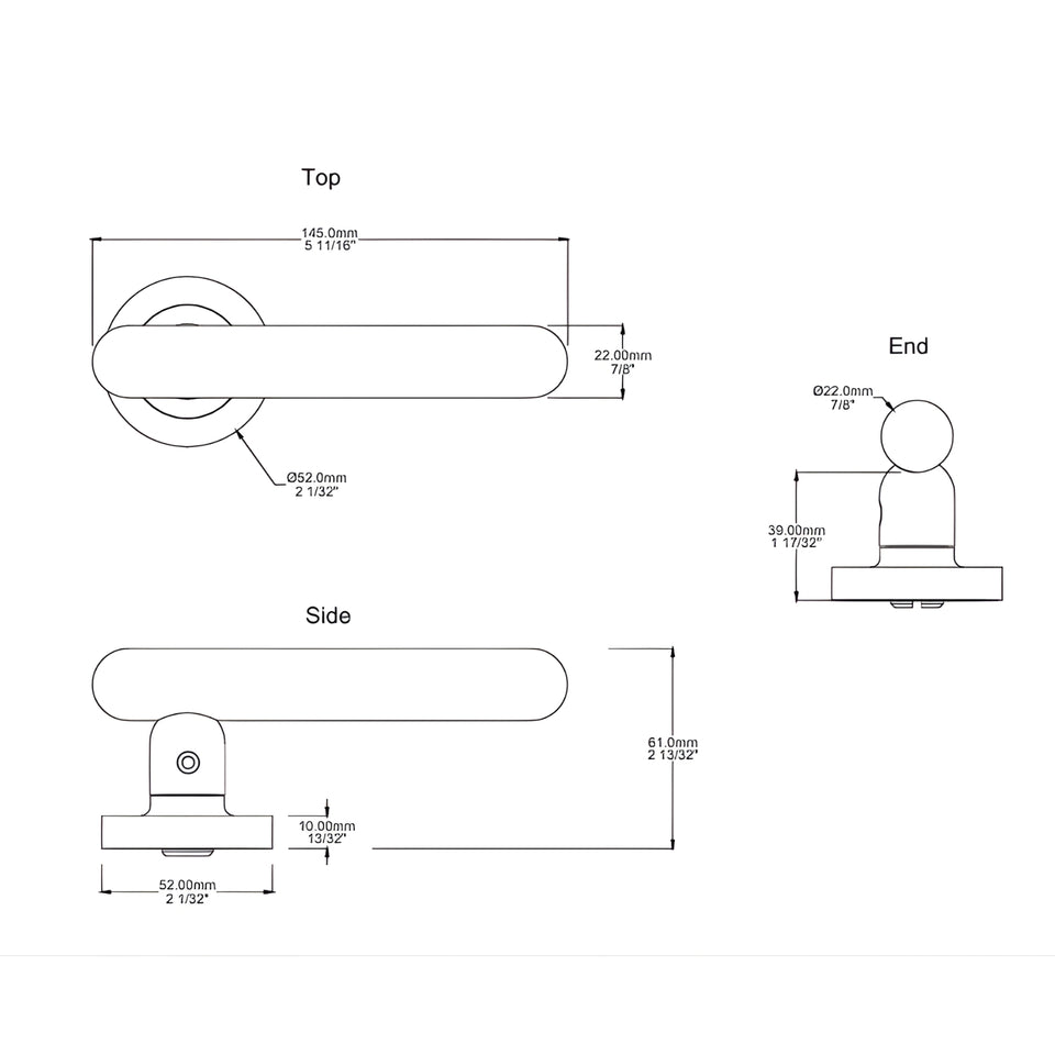 Iver Puerto Lever Round Rose Entrance Kit with Separate High Security Lock Key/Thumb Brushed Gold PVD