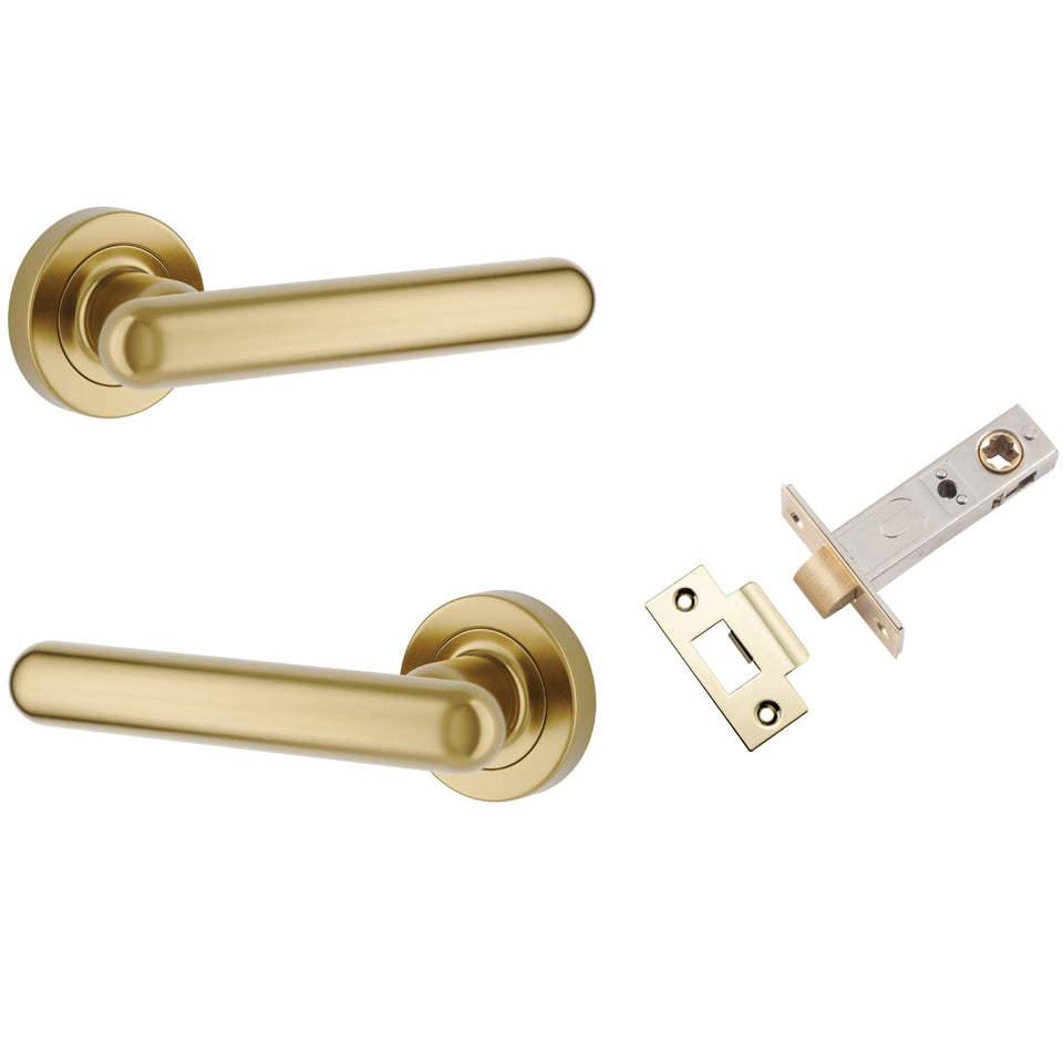Iver Puerto Lever Round Rose Passage Kit Brushed Gold PVD