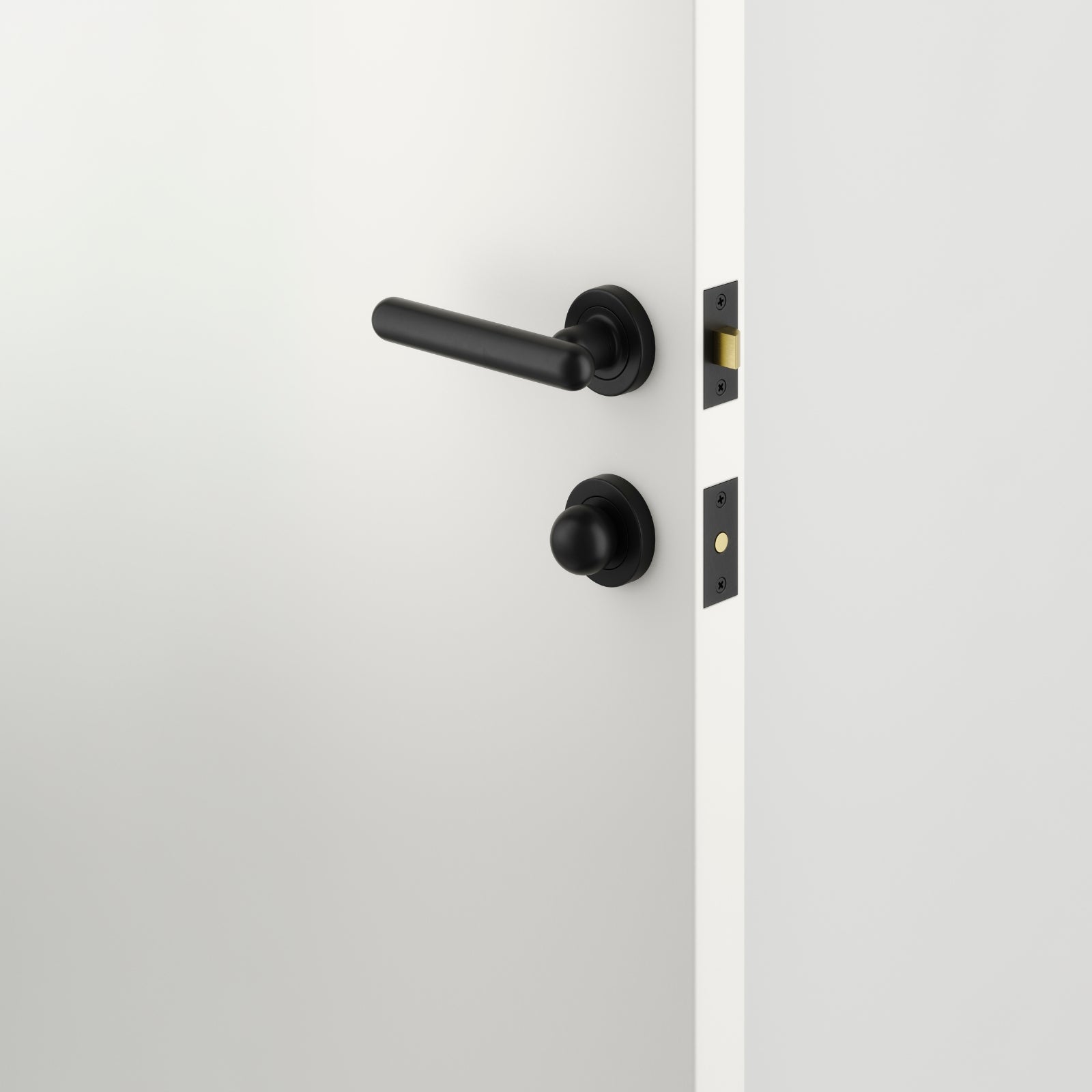 Lifestyle Iver Puerto Lever Round Rose Privacy Kit with Separate Privacy Turn Matte Black 24003KPRIV60 - The Blue Space