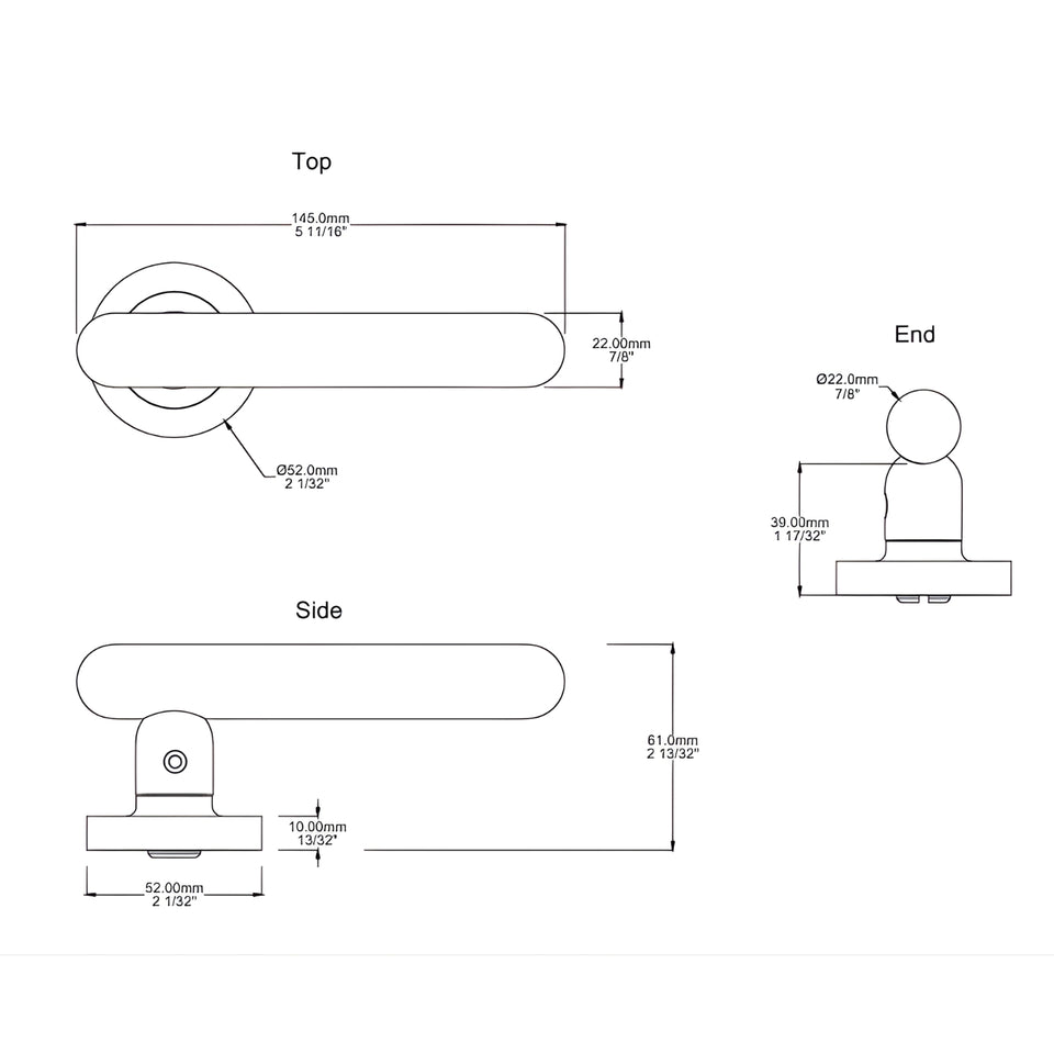 Iver Puerto Lever Round Rose Privacy Kit with Separate Privacy Turn Signature Brass