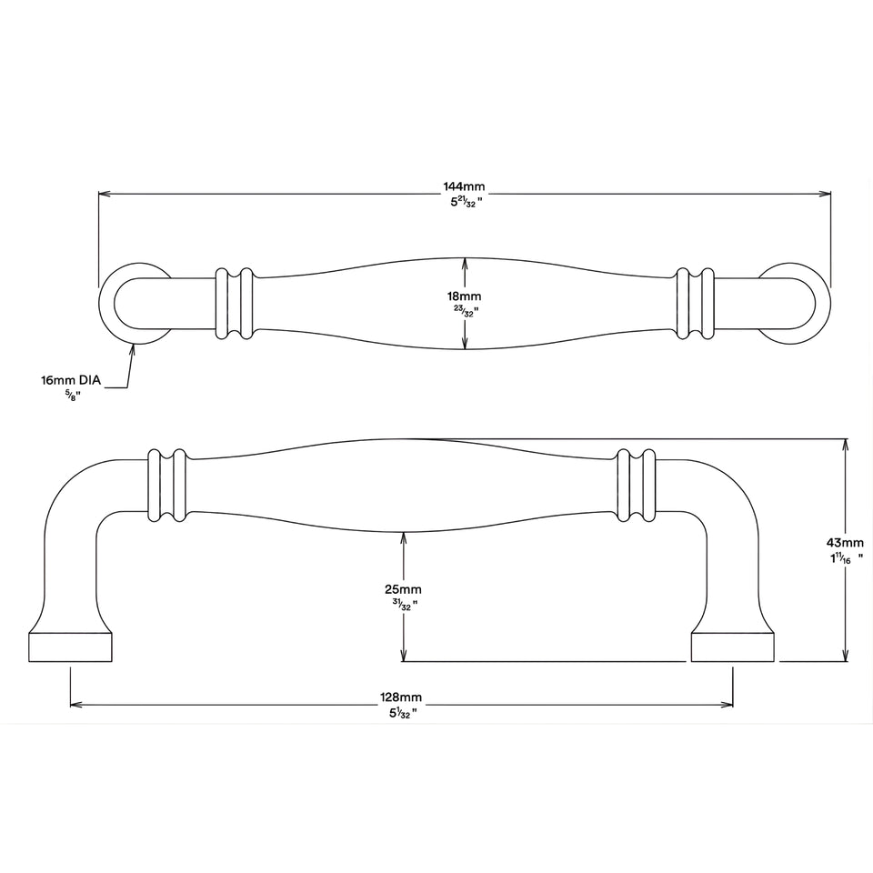 Iver Sarlat 128mm Cabinet Pull Handle Signature Brass