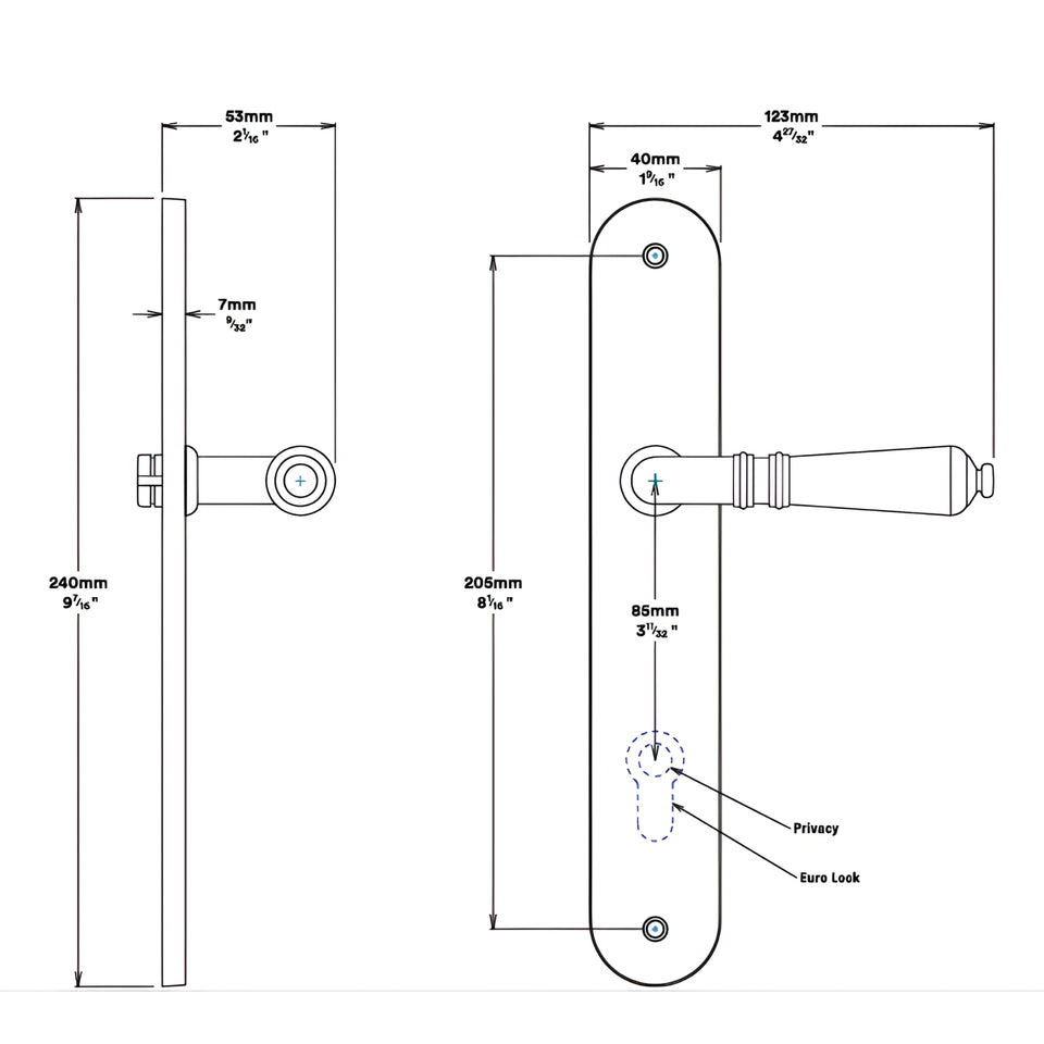 Iver Sarlat Lever Oval Backplate Entrance Kit with High Security Lock Brushed Brass
