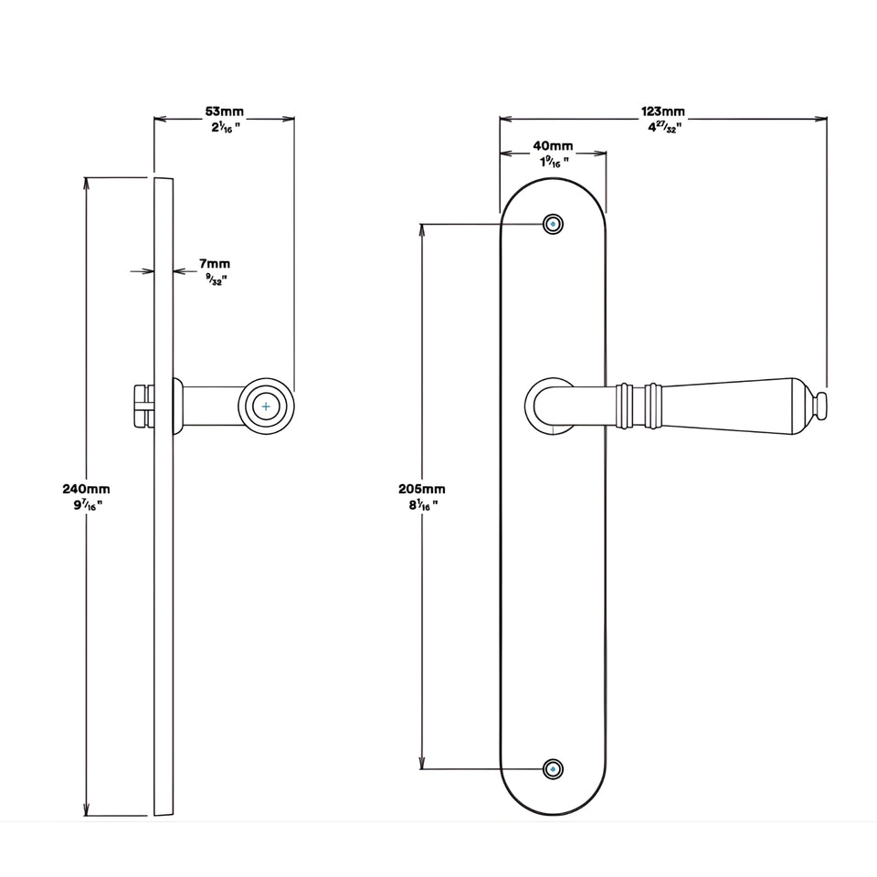 Iver Sarlat Lever Oval Backplate Passage Kit Satin Nickel