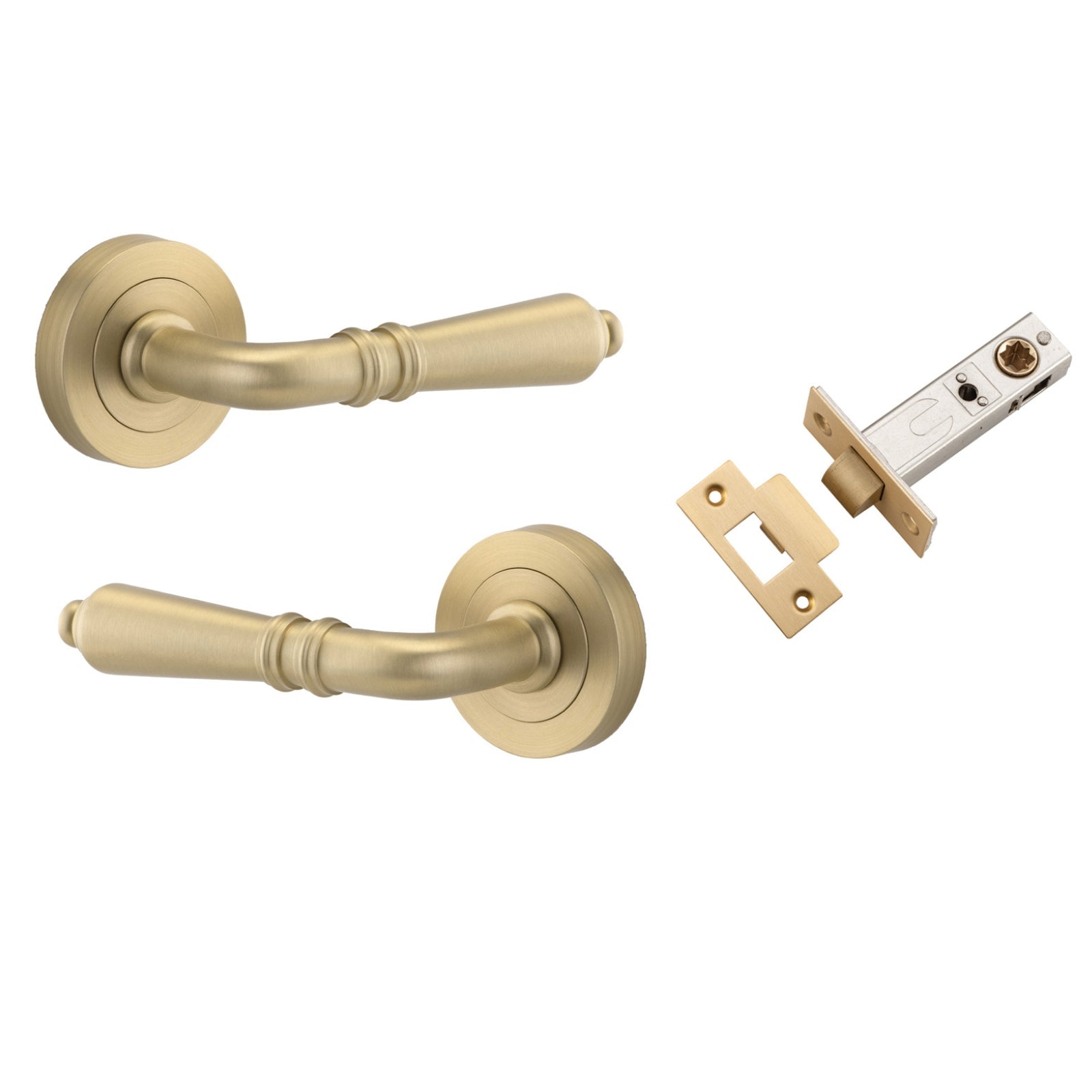 Iver Sarlat Lever Round Rose Passage Kit Brushed Brass 9199KPASS60 - The Blue Space