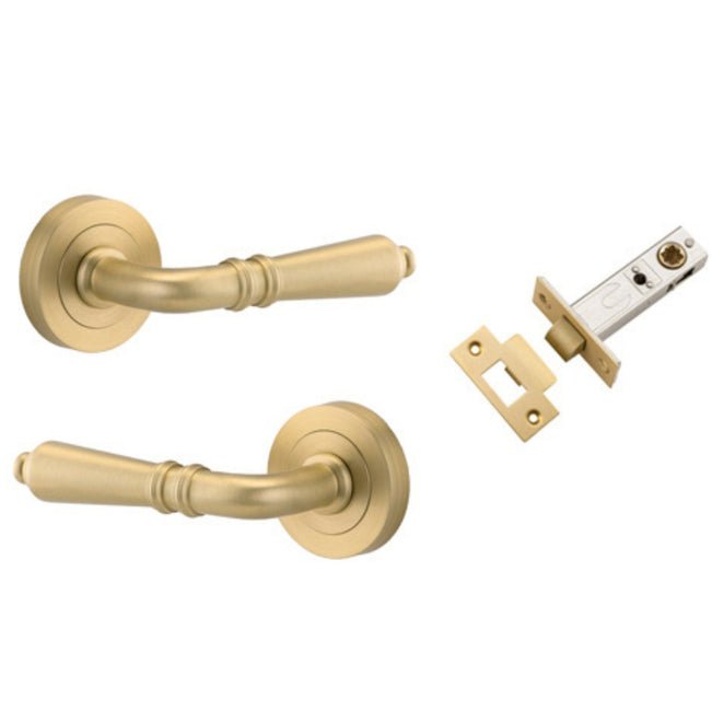Iver Sarlat Lever Round Rose Passage Kit Brushed Gold PVD 16260KPASS60 - The Blue Space
