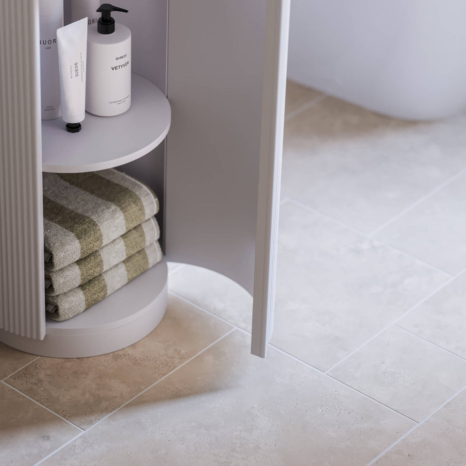 Ivory Amara Travertine Tile Matt French Pattern Porcelain