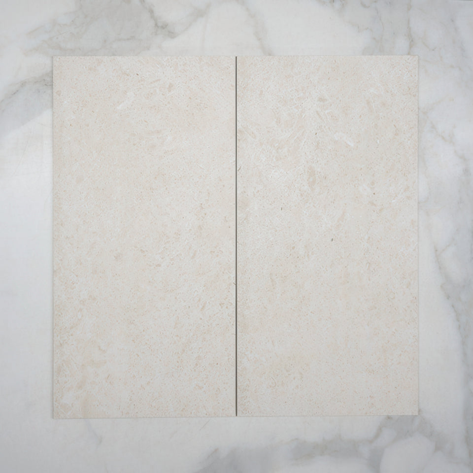 Ivory Myra Limestone Tile Matt 300 x 600 x 10mm Porcelain
