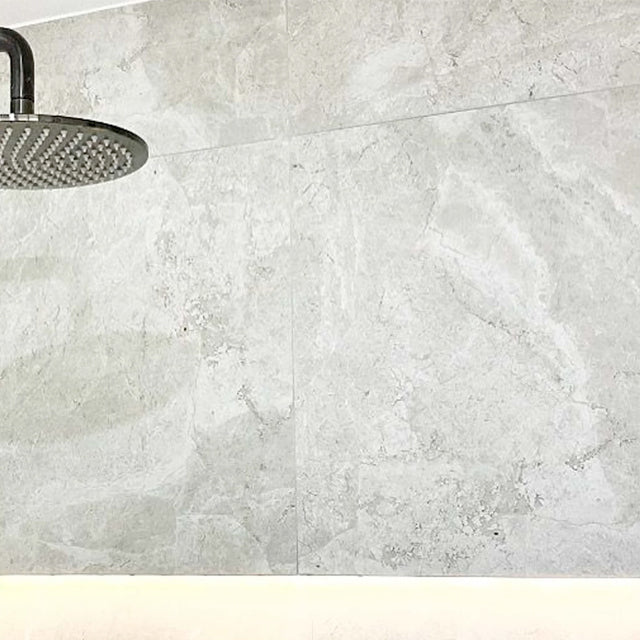 Ivory Tilly Tundra Stone Tile Gloss 300 x 600 x 10mm Porcelain