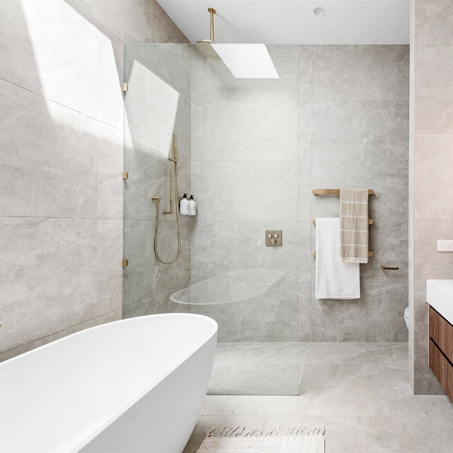 Lifestyle 3 Ivory Tilly Tundra Stone Tile Matte Tech Grip 600 x 600 x 10mm Porcelain 66TUNITG - The Blue Space
