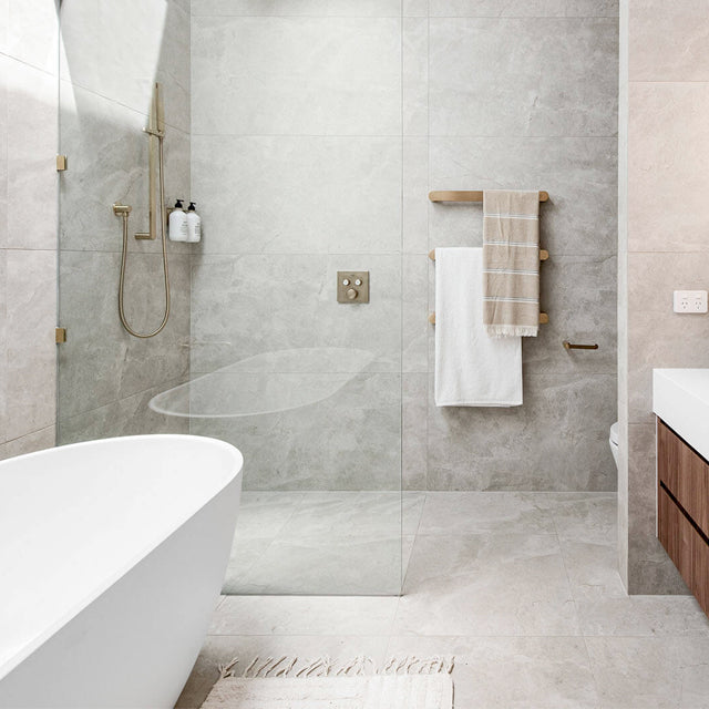 Ivory Tilly Tundra Stone Tile Matte Tech Grip 600 x 1200 x 10mm Porcelain