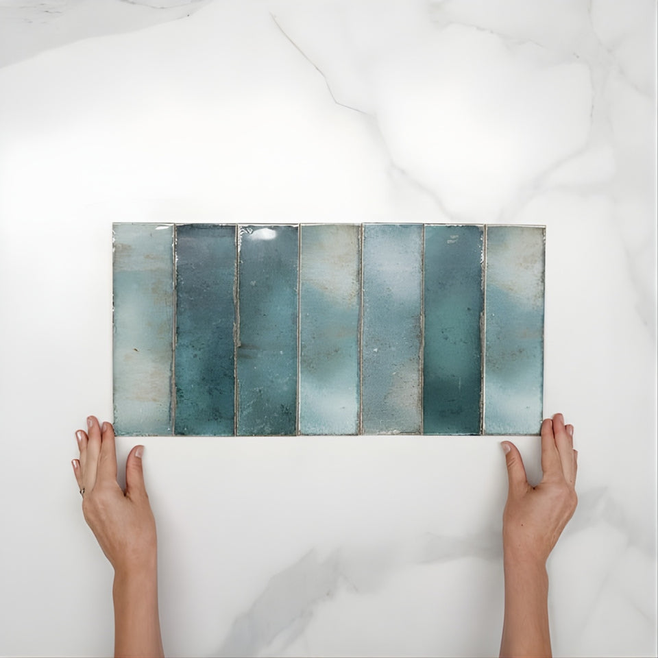 Jade Green Leon Spanish Subway Tile Gloss 69 x 240mm Ceramic