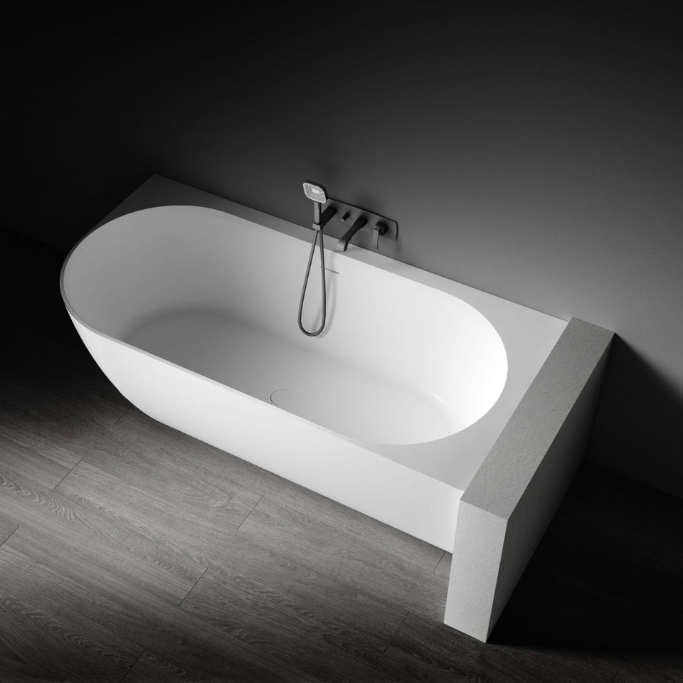 Kaskade Eleni VX106-1700 Corner Back to Wall Stone Bath Right Hand with Overflow