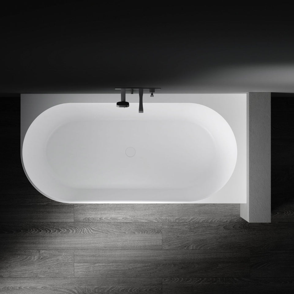 Kaskade Eleni VX106-1700 Corner Back to Wall Stone Bath Right Hand with Overflow