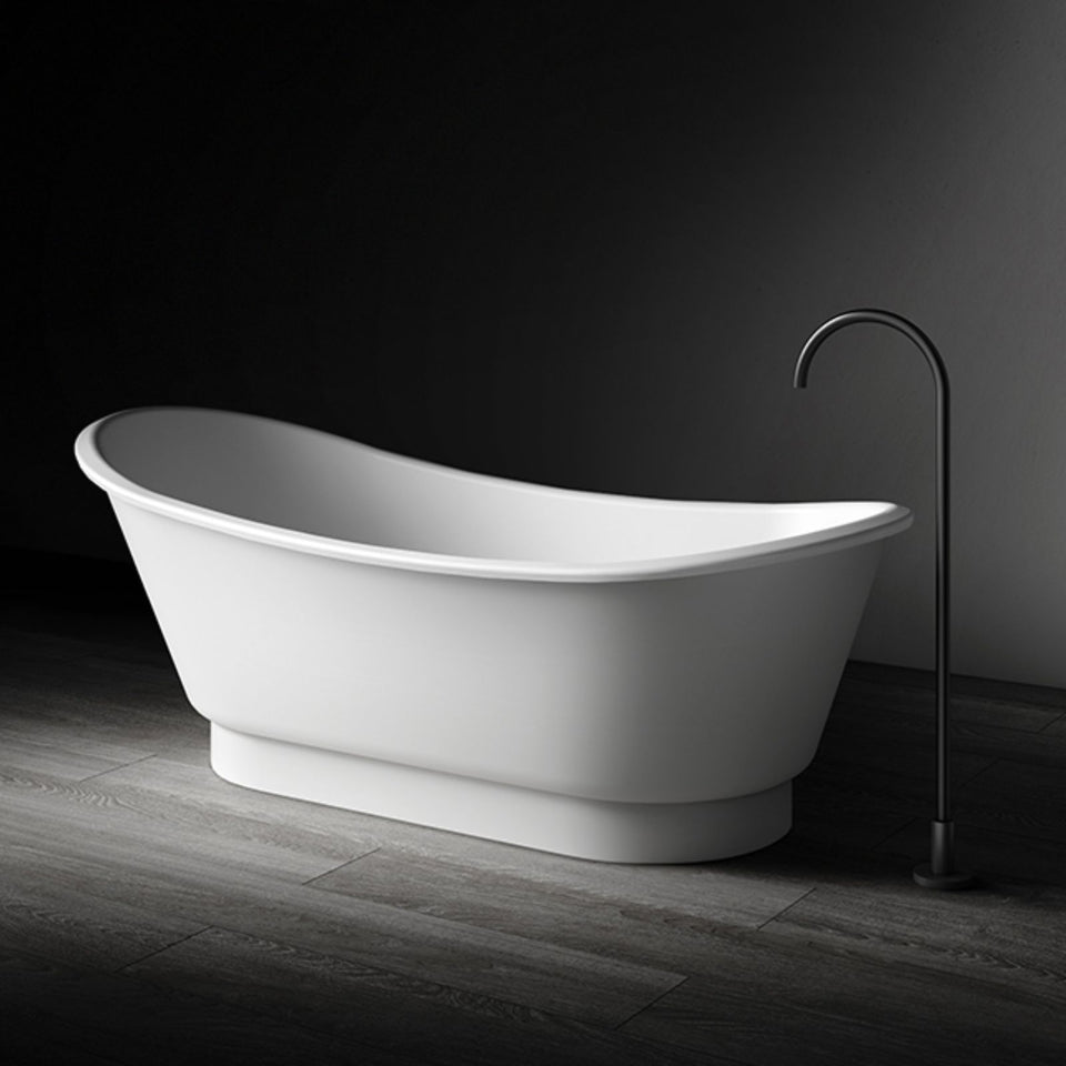 Kaskade Naomi Freestanding Slipper Stone Bath Matte White 1700mm