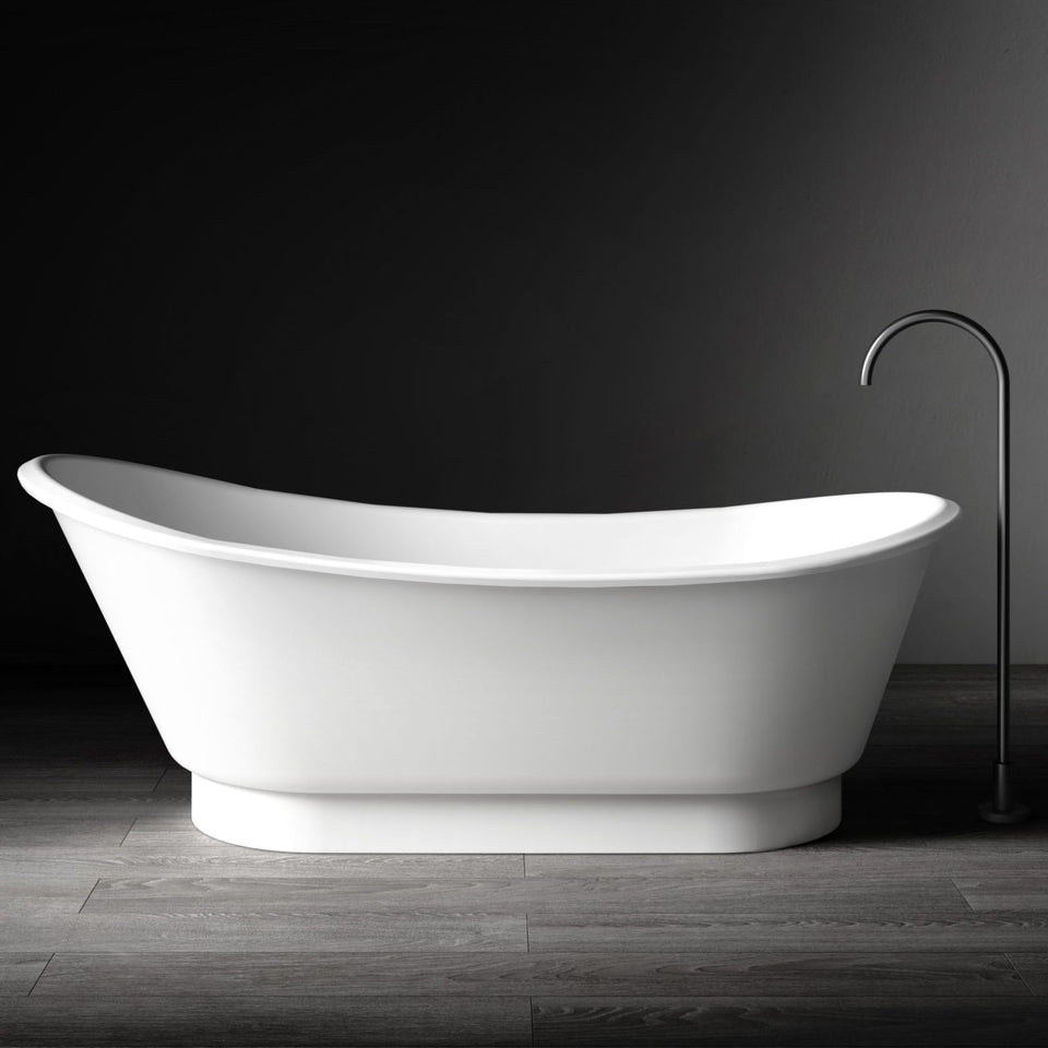 Kaskade Naomi Freestanding Slipper Stone Bath Matte White 1700mm