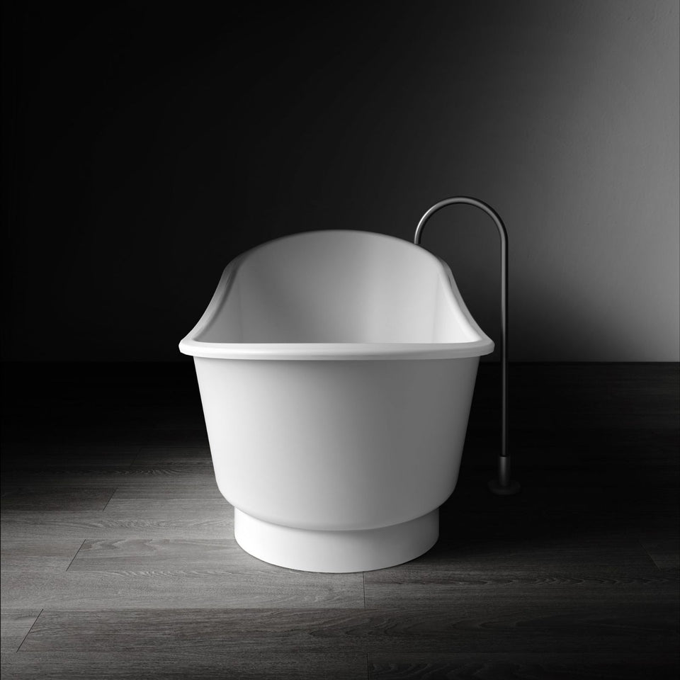 Kaskade Naomi Freestanding Slipper Stone Bath Matte White 1700mm