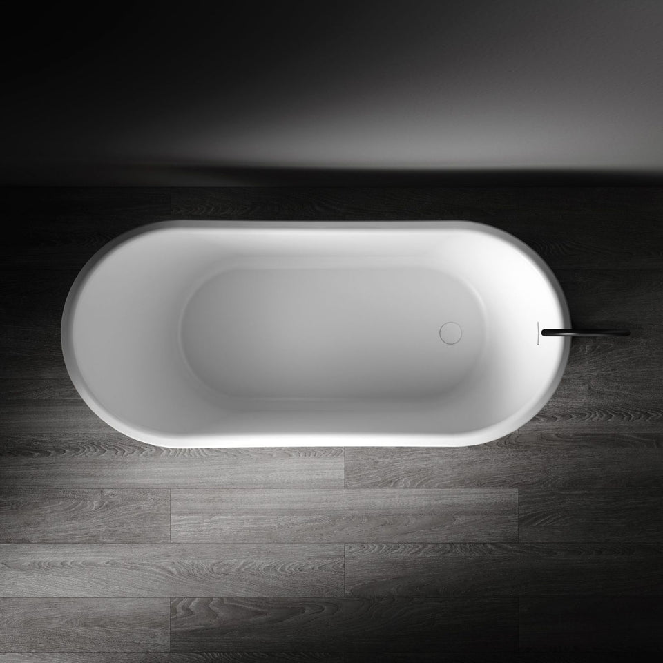 Kaskade Naomi Freestanding Slipper Stone Bath Matte White 1700mm