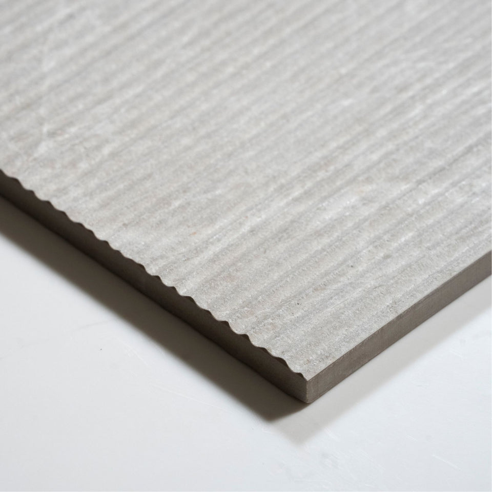 Kew Pearl Ribbed Decor Porcelain Tile 300 x 600mm
