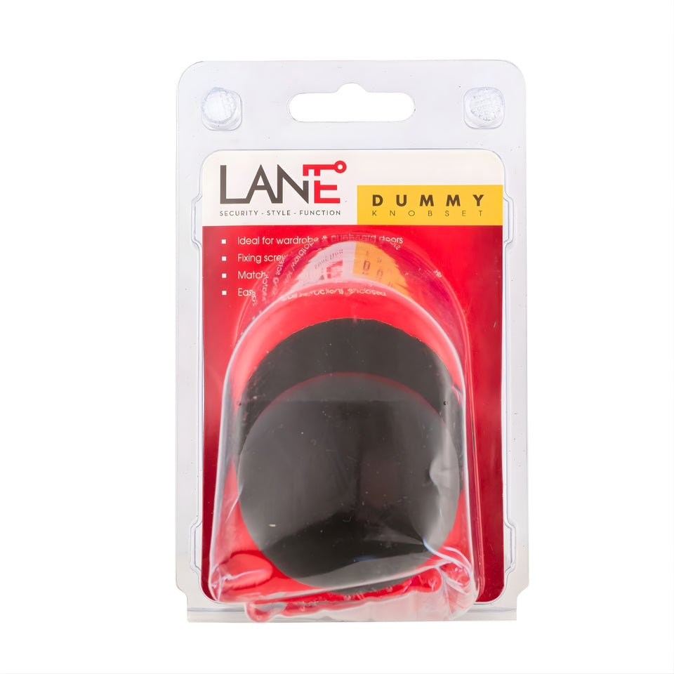 Lane Bala Dummy Knob Door Handle On Round Rosette Matte Black