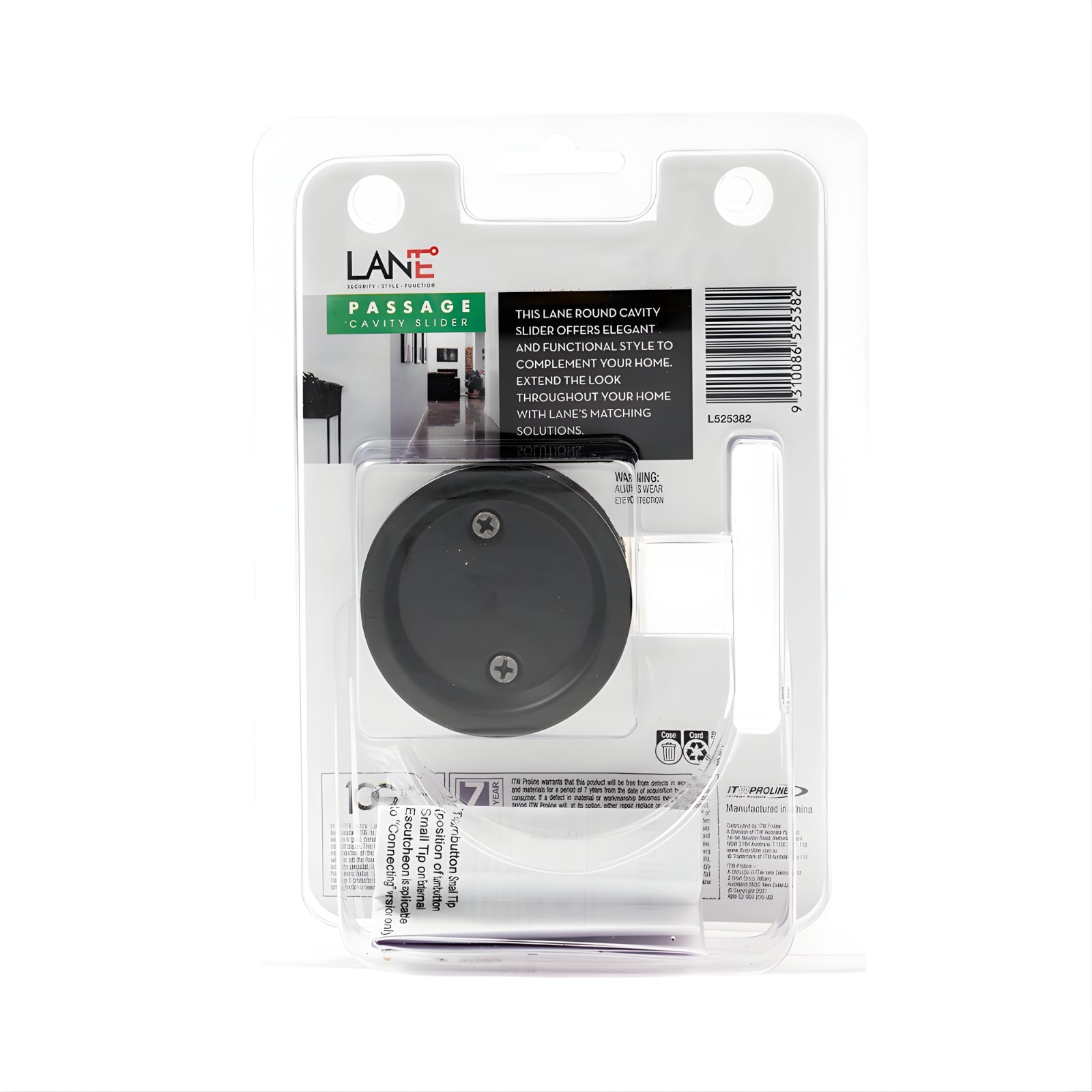 Lane Cavity Slider Passage Round Matte Black L525382 - The Blue Space