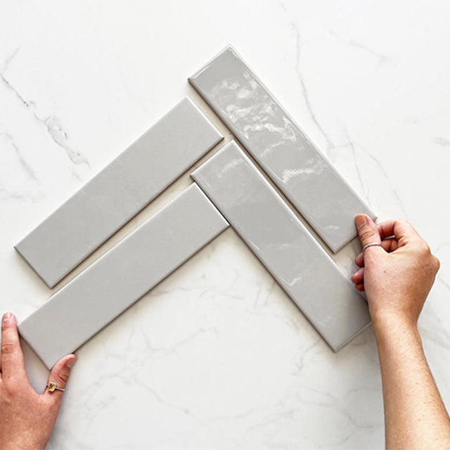 Light Grey Bella Subway Tile Textured Matte 65 x 265 x 7mm Ceramic