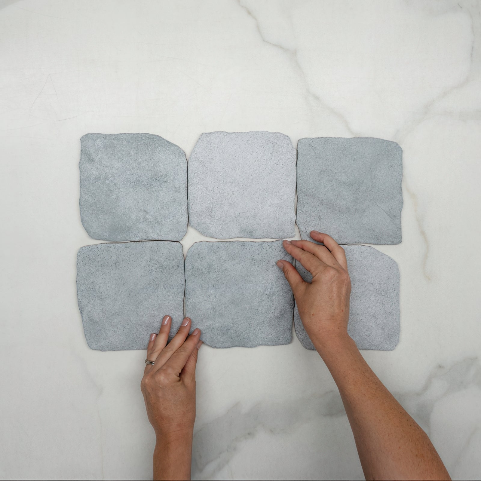 Looks Light Grey Settlers Cobble Stone 150 x 150mm Porcelain  - The Blue Space