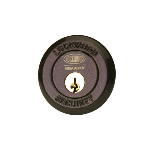 Lockwood 001 Double Cylinder Deadlatch Knob with Open In Strike Brown