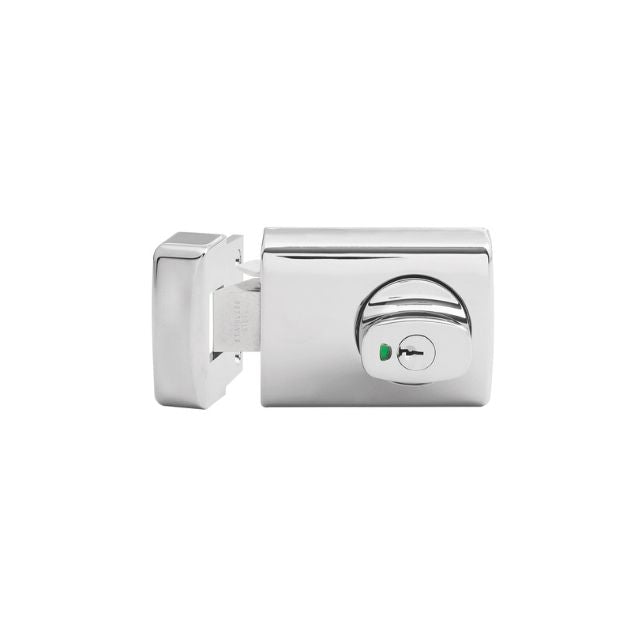 Lockwood 001 Double Cylinder Deadlatch Knob with Open In Strike Chrome Plate