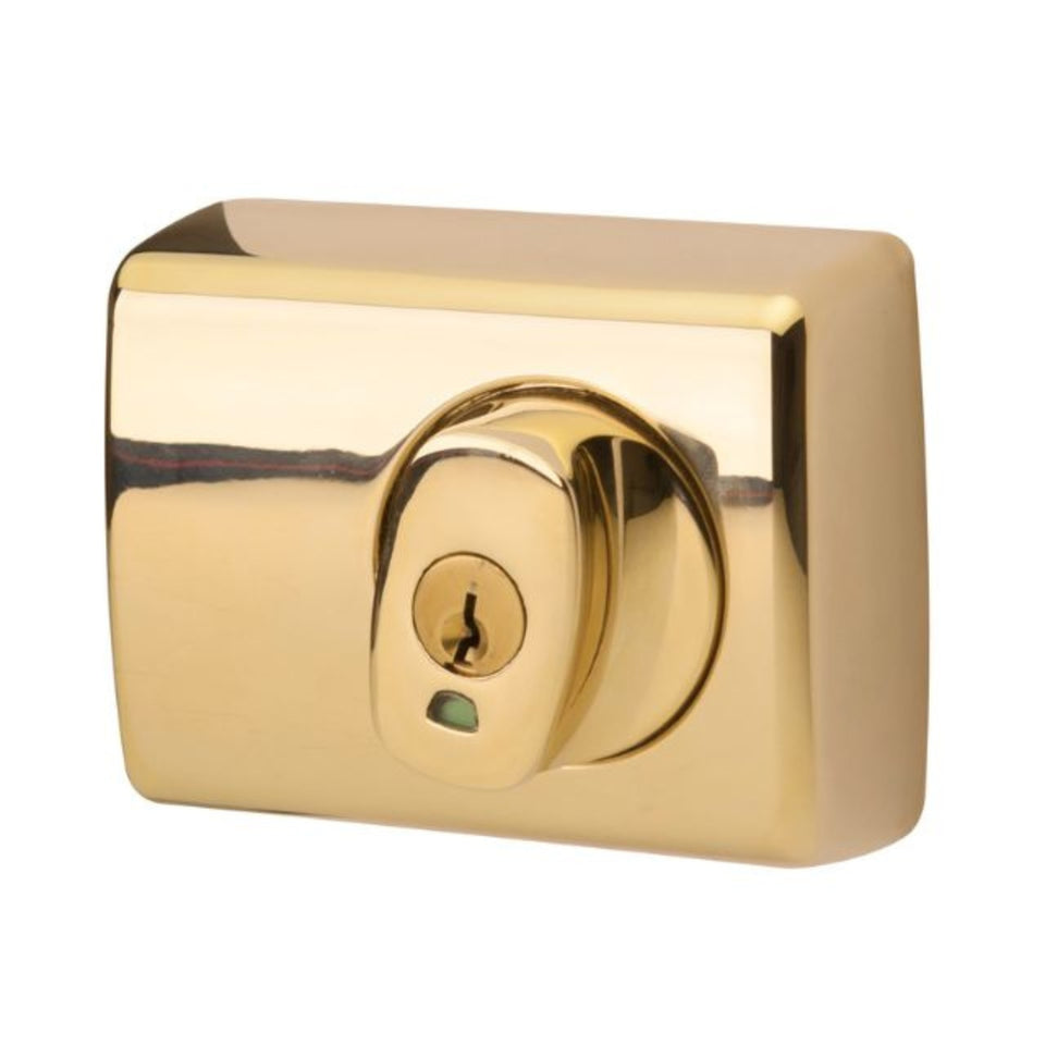 Lockwood 001 Double Cylinder Deadlatch Knob with Open In Strike Everbrass
