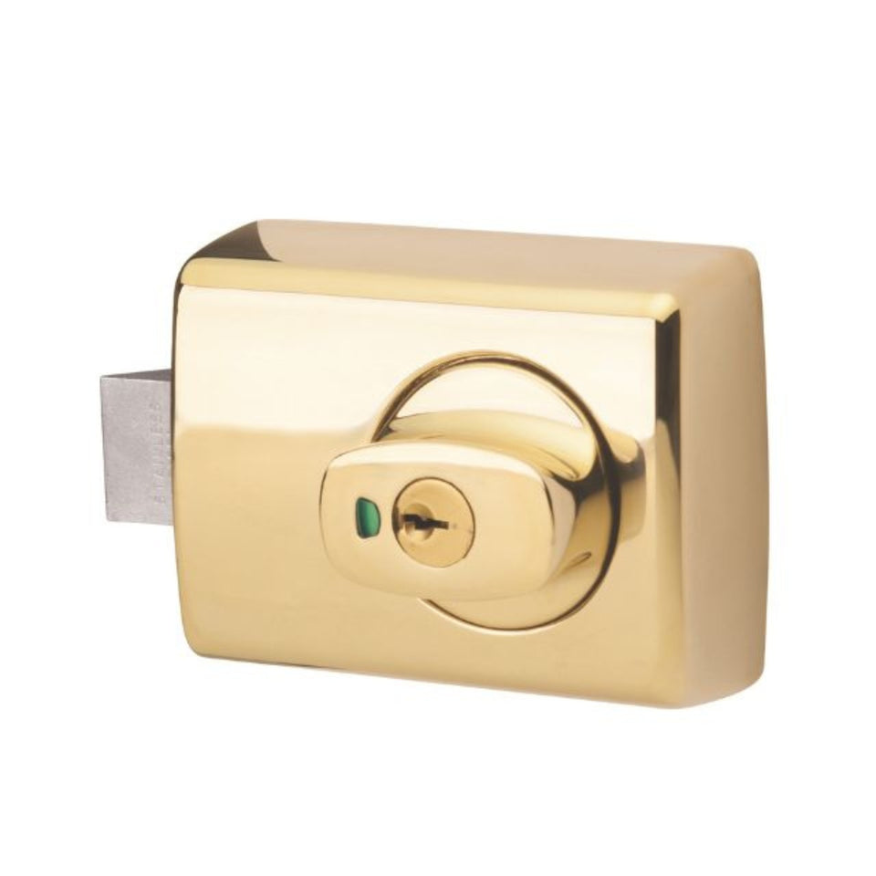Lockwood 001 Double Cylinder Deadlatch Knob with Open In Strike Everbrass
