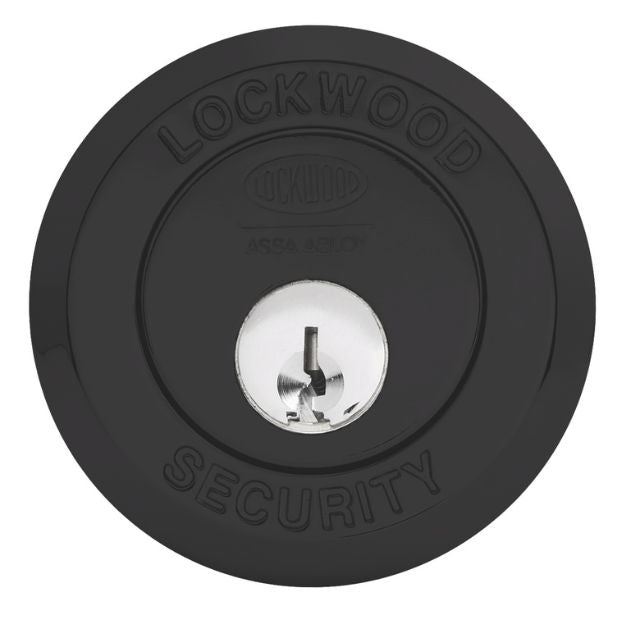 Lockwood 001 Double Cylinder Deadlatch Knob with Open In Strike Matte Black