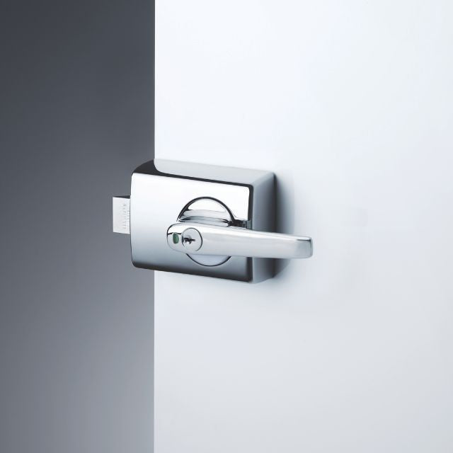 Lockwood 001 Double Cylinder Deadlatch Lever with Open In Strike Chrome Plate