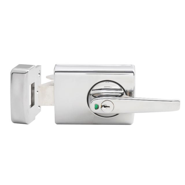 Lockwood 001 Double Cylinder Deadlatch Lever with Open In Strike Chrome Plate